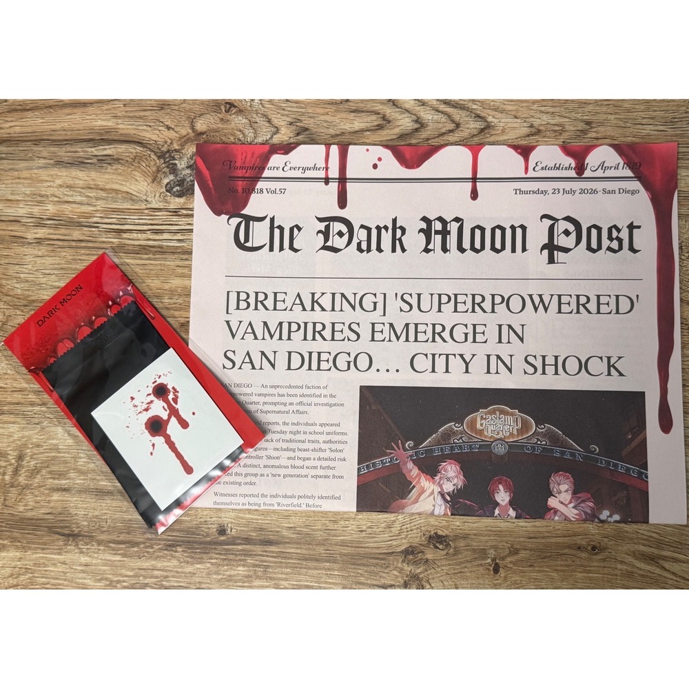 SDCC 2026 Dark Moon The Blood Altar ENHYPEN Promo Set Newspaper Tattoo Cloth 🌒
